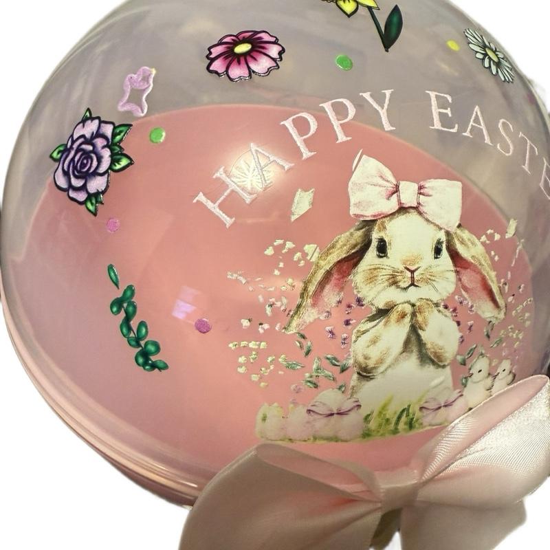 Giant fillable Easter themed plastic lollipop in pink or blue-not filled Gift, organiser. Easter, birthday or valentines gift