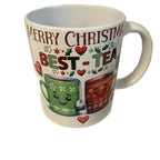 Merry Christmas Best Tea White Mug Perfect Christmas Gift for Your Best Friend Festive Design
