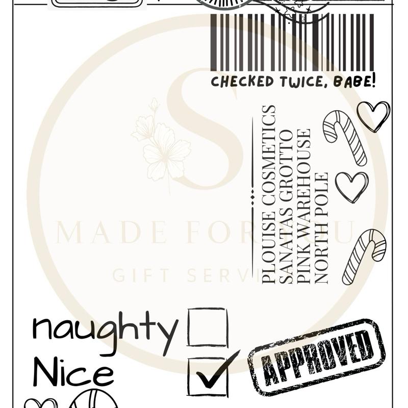 Sticky Backed pack of 10 Merry Pinkmas Christmas Labels for Gift Tags - Baddie Bougie Design - Perfect for Festive Gifting