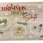 Personalised Santa Treat Board for Christmas Eve with Carrots and Cookies Design for Festive Fun