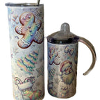 Christmas Themed 20oz Tumbler with Lid and Straw & 12oz Matching Sippy Cup with Two Different Lids for Festive Drinks Drinkware Flasks Insulated Set Mug Bottles Water Bottles Bottled