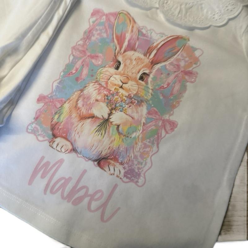 Cute bunny personalised frilly pyjamas