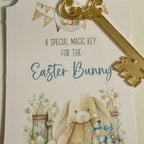 Special Magic Key for the Easter Bunny - Pink or Blue Design with Ribbon and Easter Bunny Image
