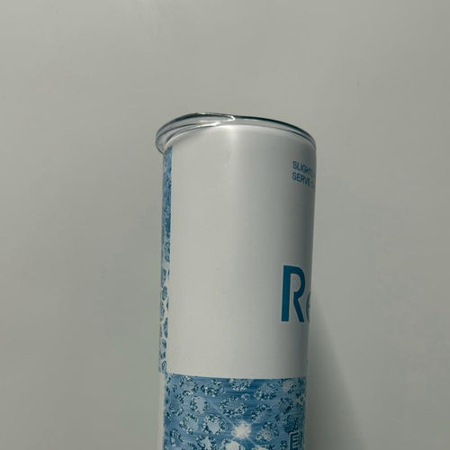 Blue and white 20oz tumbler with lid and straw for hot and colds drinks