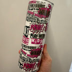 Perfect 20oz Insulated Double Walled Tumbler for Mother’s Day Hot & Cold Drinks with Lid and Straw Pop Art Design pink, white and black