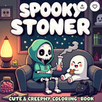 Spooky stoners adult colouring horror book