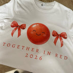 Together in Red 2026 T-Shirts with Cute Bow Design and Comfortable Fit