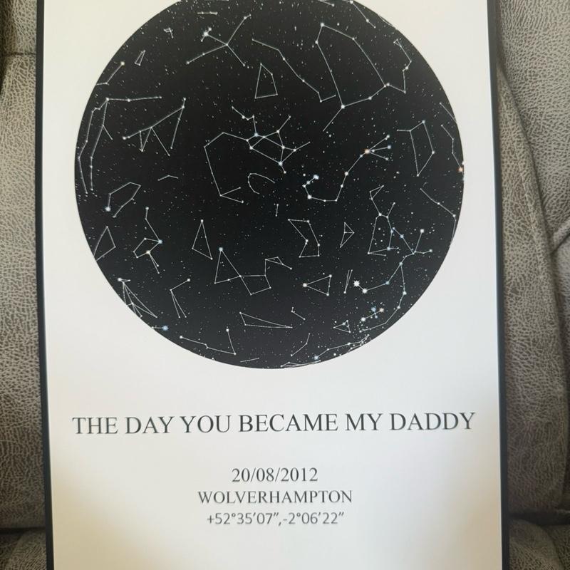 Pay what you can. Perfect Father’s Day gift. The day you became my dad a4 high quality card print, star chart, star picture, Father’s Day print. Once you order message me your details so I can create the perfected gift for your loved ones