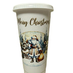 Christmas personalised cold cup with lid and straw Bottle Drinkware Water Bottles Reusable Portable Tumbler Washable Mug