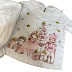 Young Girls Christmas Princess and Nutcracker Pyjamas Can Have Any Text Added with Festive Design and Stars