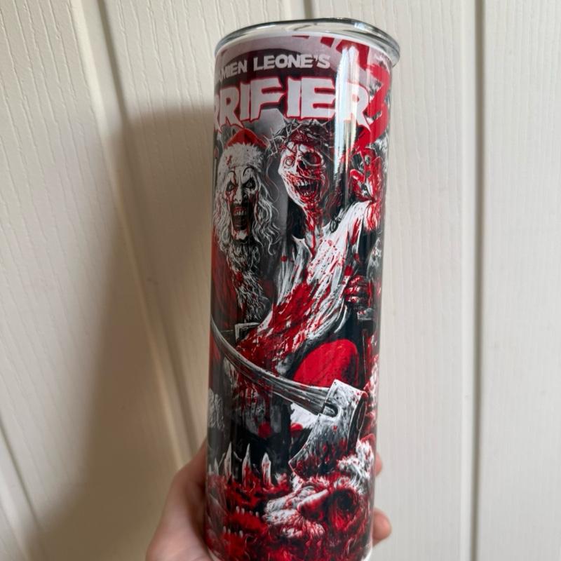 Scary Halloween 20oz hot and cold drinks tumbler with lid and straw