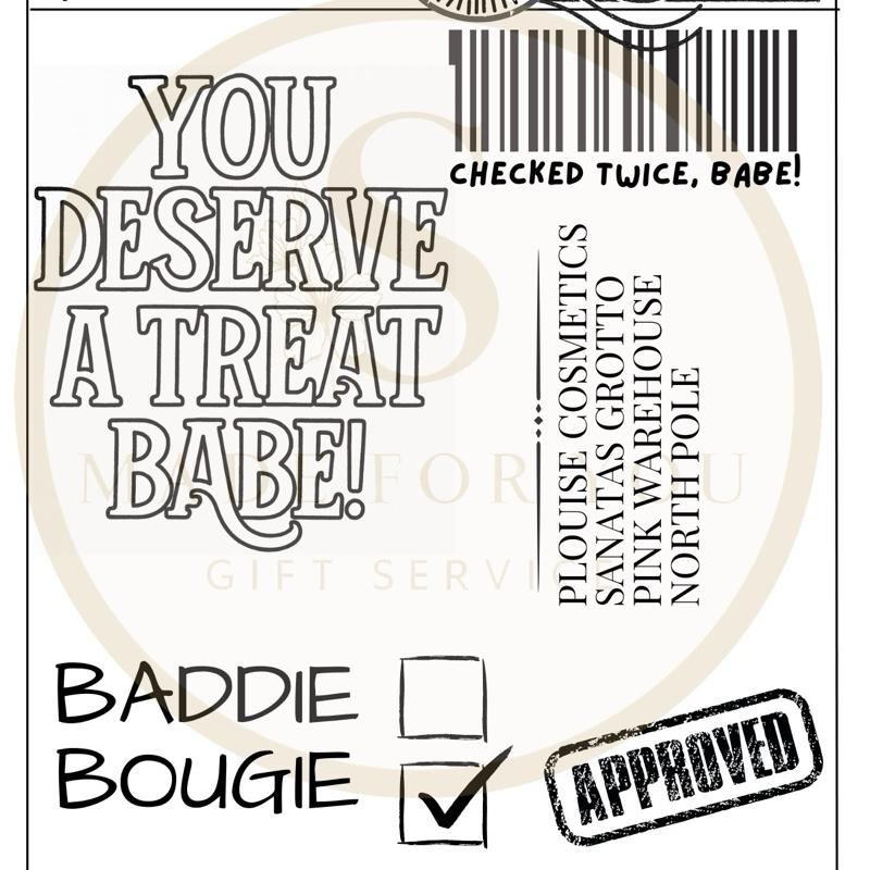 Sticky Backed pack of 10 Merry Pinkmas Christmas Labels for Gift Tags - Baddie Bougie Design - Perfect for Festive Gifting
