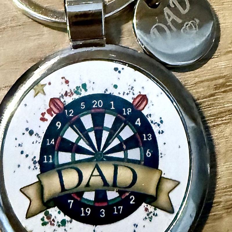 Dad sliver keyring with a small dad charm on perfect for Father’s Day, a gift to your dad, men’s gift, gifts for dads, Father’s Day gifts