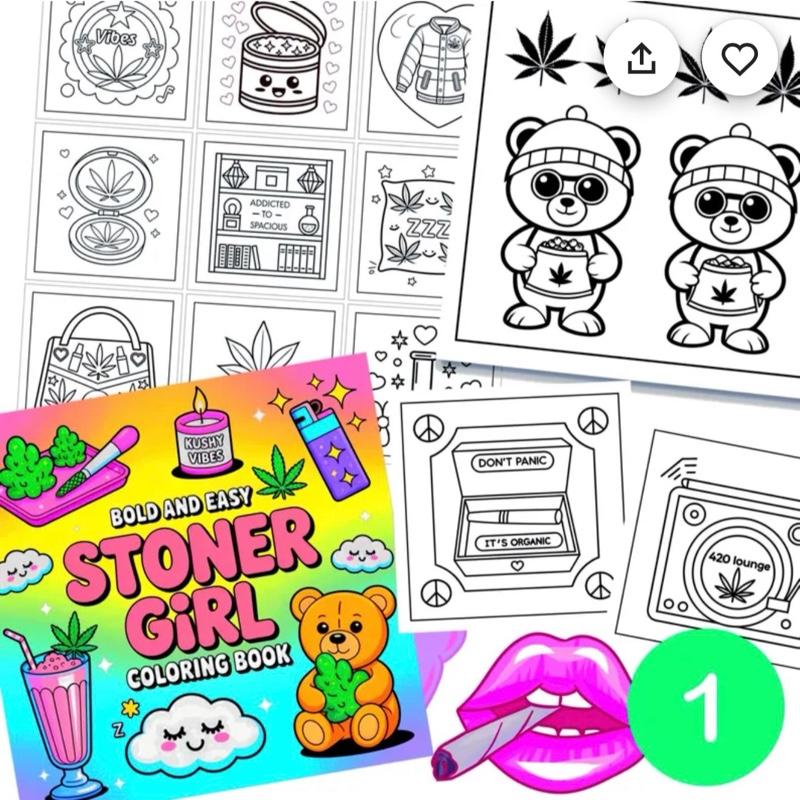 Funny adult stoner colouring books 4 to choose from