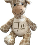 Personalised cute giraffe, soft toy, childrens personalised teddy, nursery. Add name at checkout or send a message after purchase