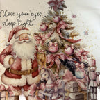 Pink Personalised Christmas Eve Pyjamas Long Sleeved Top and Trousers with Santa Design Close Your Eyes Sleep Tight