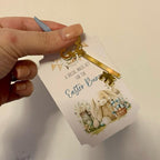 Special Magic Key for the Easter Bunny - Pink or Blue Design with Ribbon and Easter Bunny Image