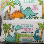 Personalised dinosaur pocket book cushion, personalised childrens cushion, nursery cushion, reading cushion. Leave name on notes at checkout or in a message
