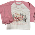 Pink or blue north pole personalised Christmas pyjamas
