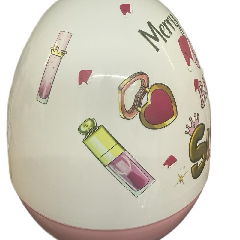 Personalised Pinkmas Surprise 16inch Jumbo Egg Makeup Themed Christmas Gift with Bow