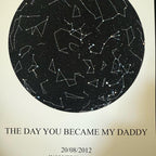Pay what you can. Perfect Father’s Day gift. The day you became my dad a4 high quality card print, star chart, star picture, Father’s Day print. Once you order message me your details so I can create the perfected gift for your loved ones
