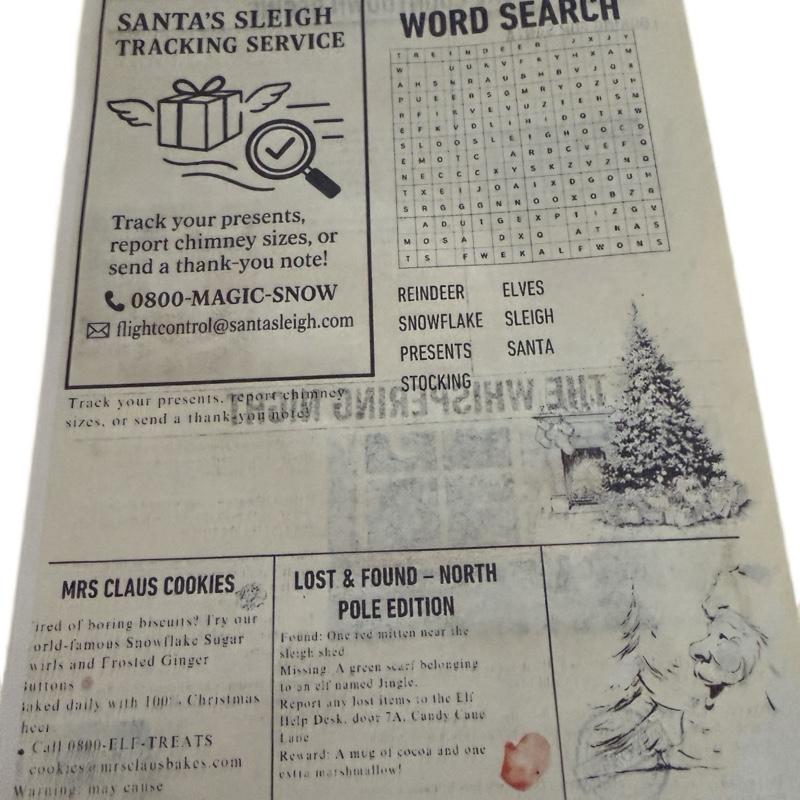 Christmas Eve newspaper for your children to enjoy great for Christmas Eve boxes