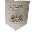 Hanging Santa pleased stop here sign personalised Gift Ornaments Decoration Gold