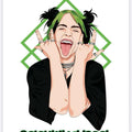 Billie Pop Star 20 Pages Colouring Book for Music Lovers Featuring Iconic Green Hair and Rock Pose