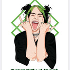 Billie Pop Star 20 Pages Colouring Book for Music Lovers Featuring Iconic Green Hair and Rock Pose