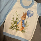 New baby bunny pyjamas making them a lovely gift to celebrate a newborn available in sizes 0-3 and 3-6 months can also add a name to them by leaving a note at the checkout or messaging me once ordered