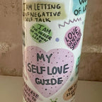 Cup of Positivity 20oz tumbler with lid and straw, for hot and cold drinks - Personalised Motivational Tumbler with Heart Design and Inspirational Quotes for Daily Positivity