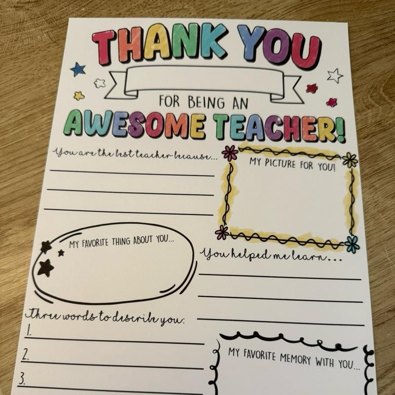 Pay what you can- Teacher print out that you can do together making it a very personal teachers  gift. End of term teachers gift. Personalised teachers gift. DIY gift for teachers. Teachers keepsake gift