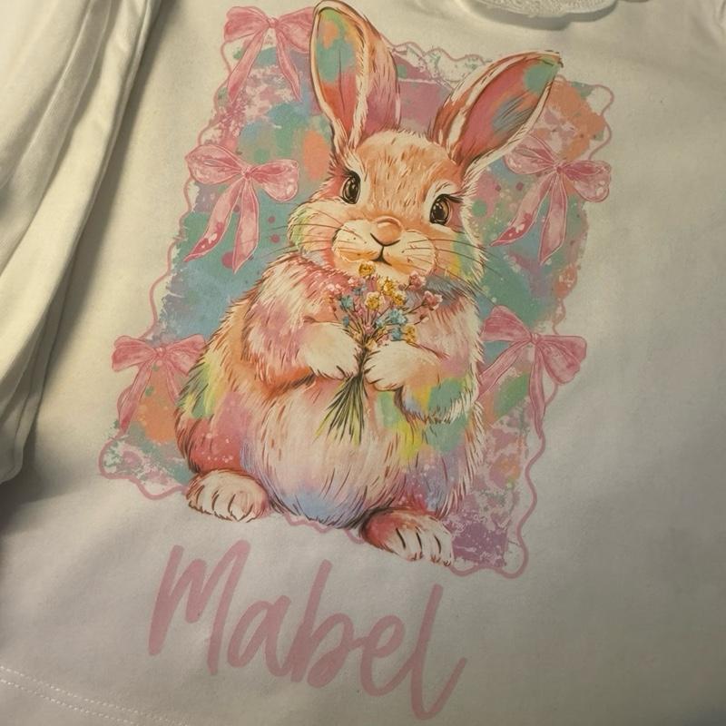 Cute bunny personalised frilly pyjamas