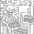 Spooky stoners adult colouring horror book