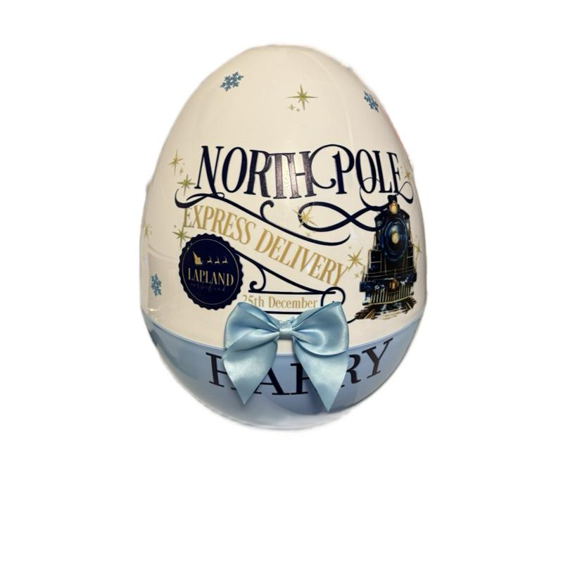 16 inch blue and white personalised jumbo plastic gift egg Christmas Decoration