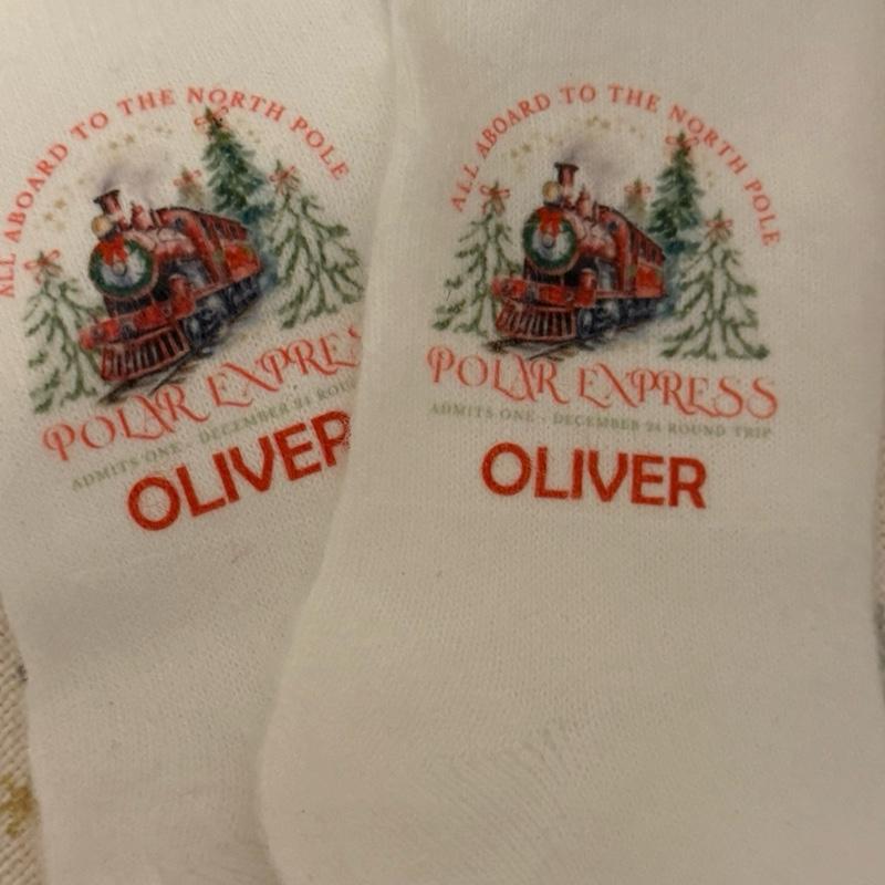 Christmas Themed Personalised Fluffy Socks with Festive Snowman and Reindeer Design for Cozy Holiday Wear White