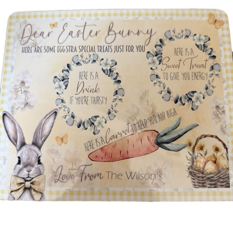 Easter rabbit board to leave out for the Easter bunny