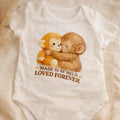 Baby’s Punch the Monkey Body Suit Vest with Adorable Hugging Monkeys Design Made to Be Held Loved Forever