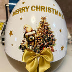 Personalised White and gold 16 inch jumbo egg perfect for filling with Christmas gifts