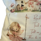 Personalised fairy pocket cushion, pillow. Would look beautiful in any little girls room. 40x40. Option to add on insert and plush