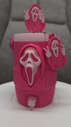 Blac or Pink Ghost Mask 3D Printed Can Cooler – 330ml