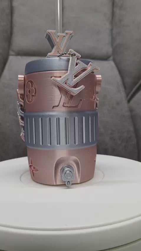 Rose Gold Luxury Monogram 3D Printed Can Cooler – 330ml